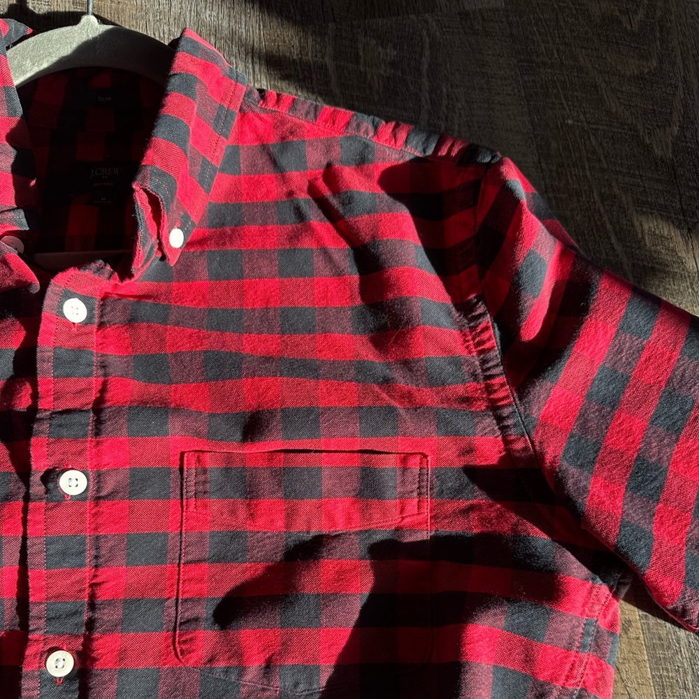 J. Crew Oxford Red/Navy Men's Med